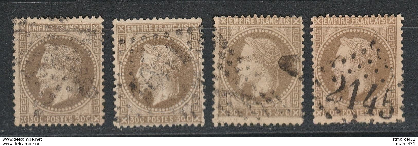 4 NUANCES Du FOND LIGNE N°30 TBE Luxe Cote 240€ - 1863-1870 Napoleone III Con Gli Allori