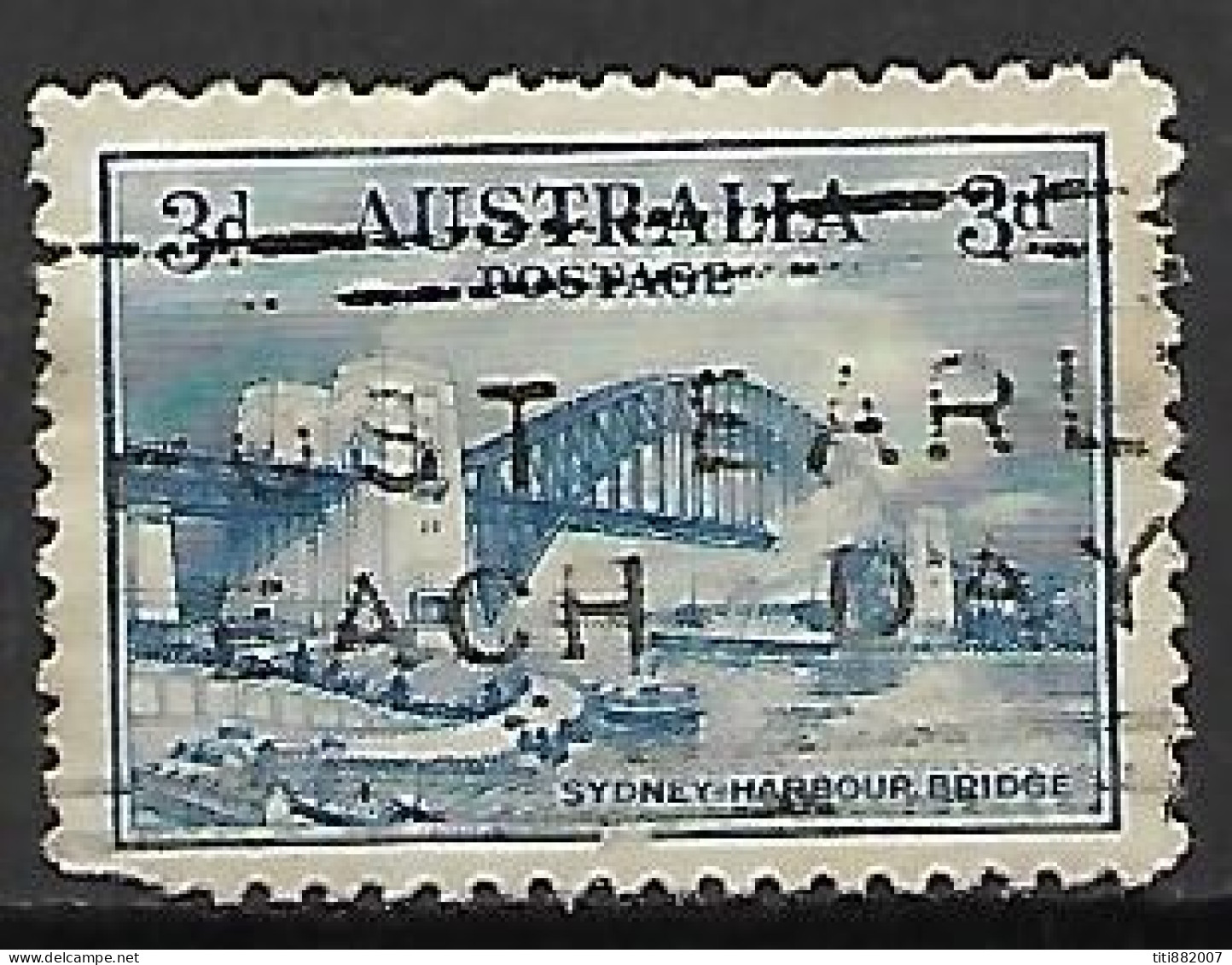 AUSTRALIE   -  1932.   Y&T N° 90 Oblitéré .  Pont - Gebraucht