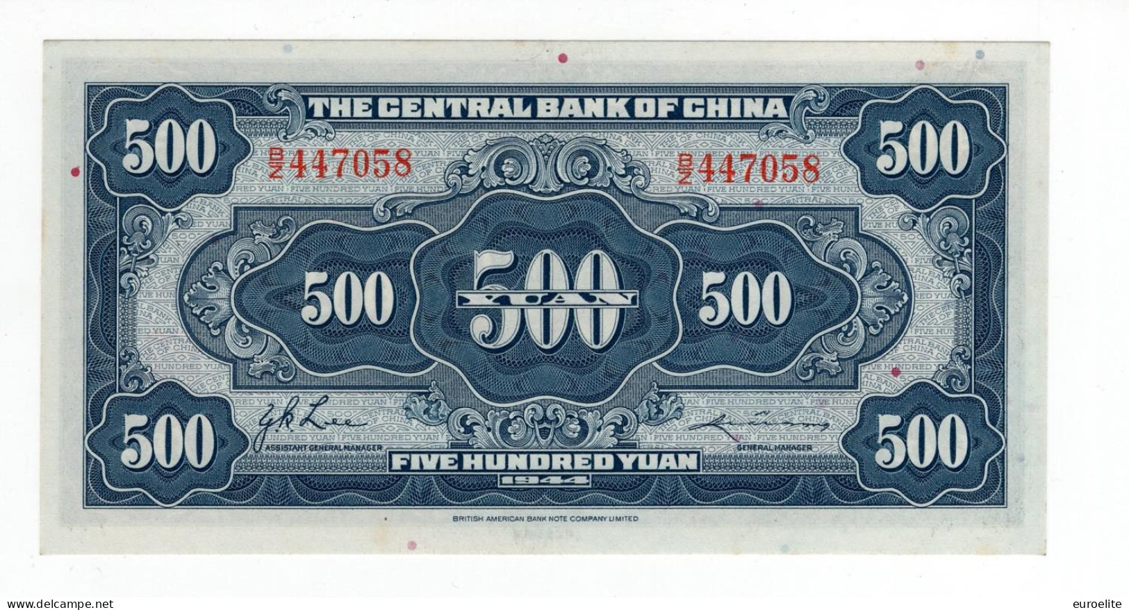 Cina - 500 Yuan 1944 - Chine