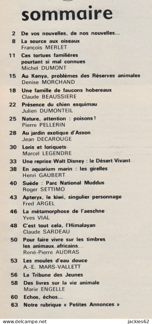054/ LA VIE DES BETES / BETES ET NATURE N° 54 Du 6-7/1968, Voir Sommaire - Dieren
