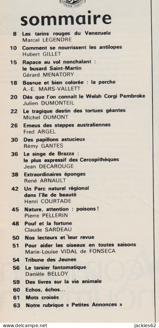 066/ LA VIE DES BETES / BETES ET NATURE N° 66 Du 7/1969, Voir Sommaire - Animaux