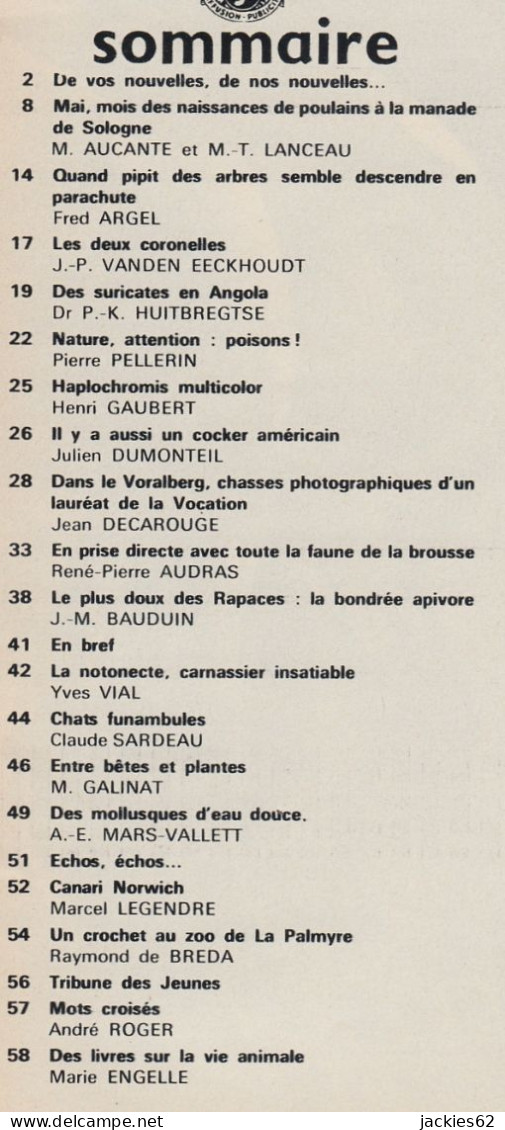 053/ LA VIE DES BETES / BETES ET NATURE N° 53 Du 5/1968, Voir Sommaire - Animales