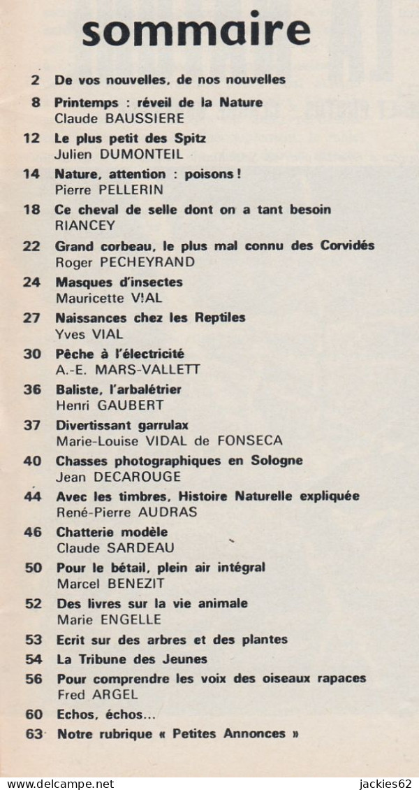 052/ LA VIE DES BETES / BETES ET NATURE N° 52 Du 4/1968, Voir Sommaire - Dieren