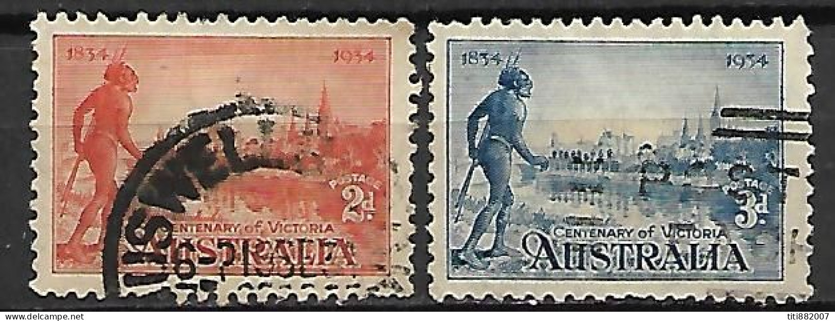 AUSTRALIE   -  1934.   Y&T N° 94 / 95 Oblitérés . - Used Stamps