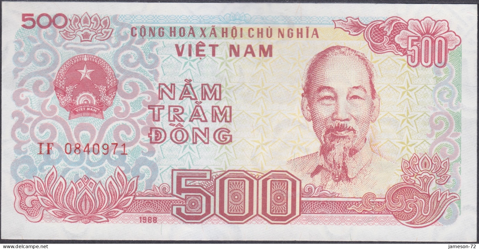 VIETNAM - 500 Dông 1988 (1989) P# 101 Asia Banknote - Edelweiss Coins - Viêt-Nam