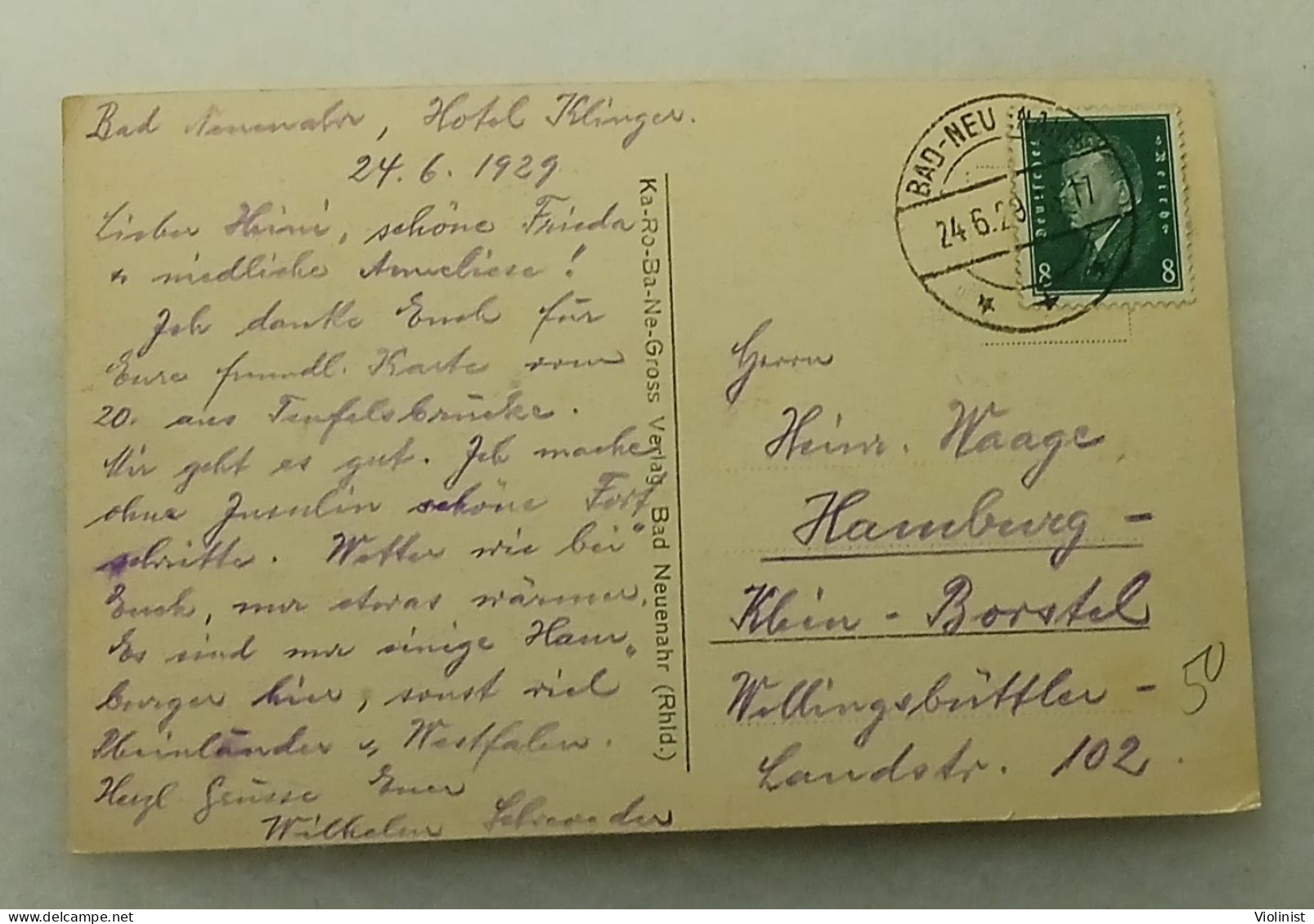 Germany-Bad Neuenahr-Lenné-Park Mit Terrassen-Café-Postmark 1929. - Bad Neuenahr-Ahrweiler