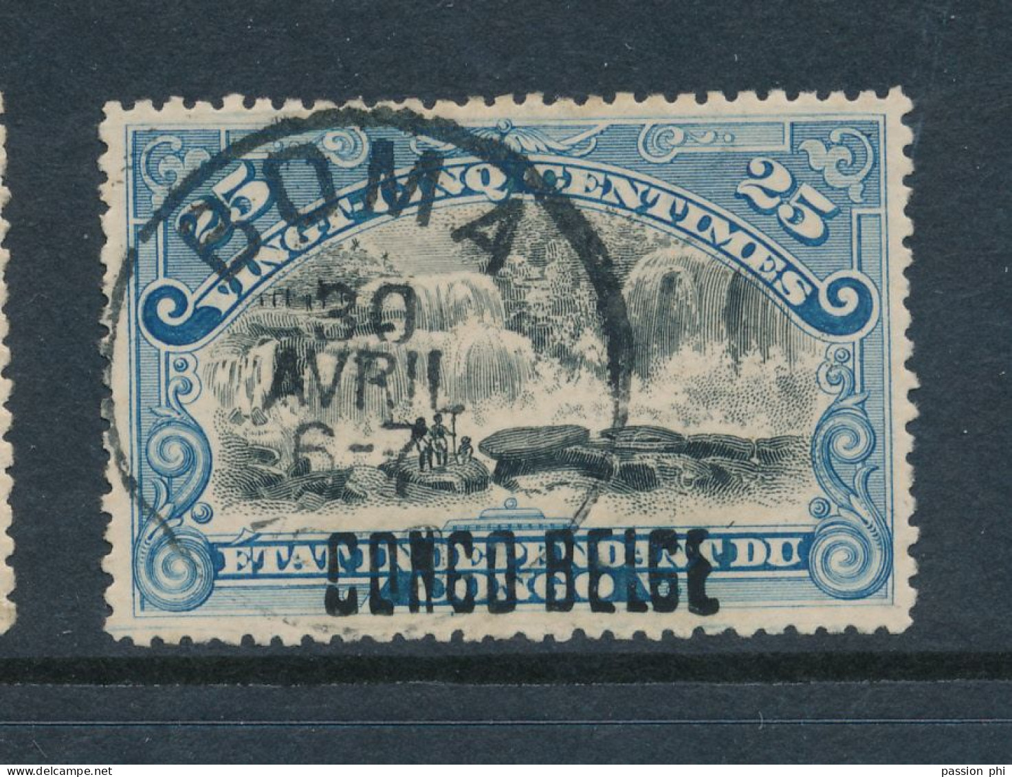 B7 BELGIAN CONGO 1909 ISSUE COB 33L3 TYPE I USED - Gebraucht