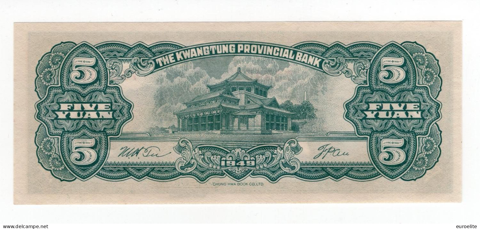 Cina - Provincia Di Guangdong - 5 Yuan 1949 - Cina