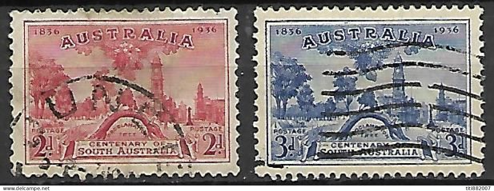 AUSTRALIE   -  1936 .  Y&T N° 107 / 108 Oblitérés - Used Stamps