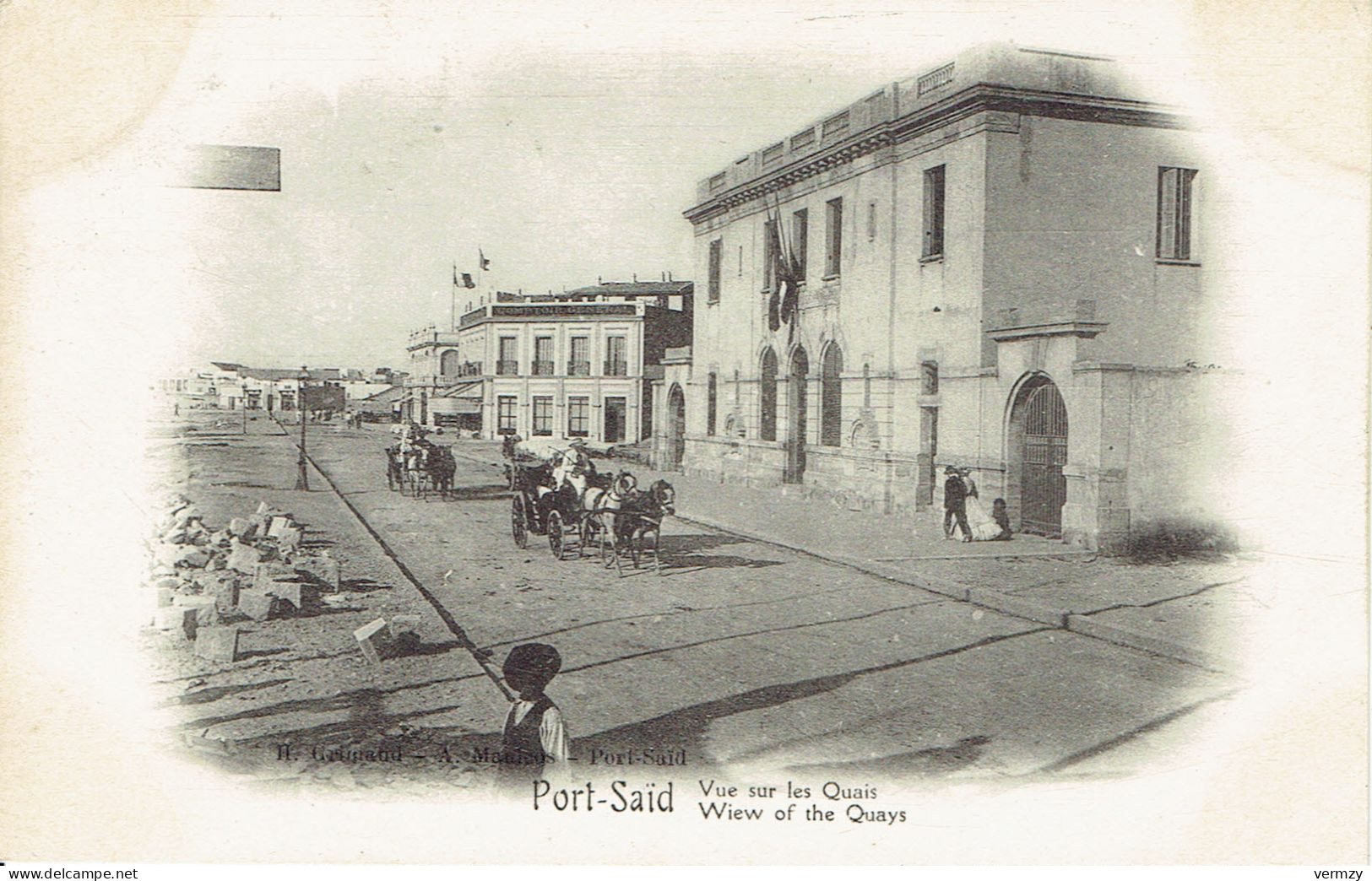 CPA PORT-SAÏD : Vue Sur Les Quais - Port-Saïd