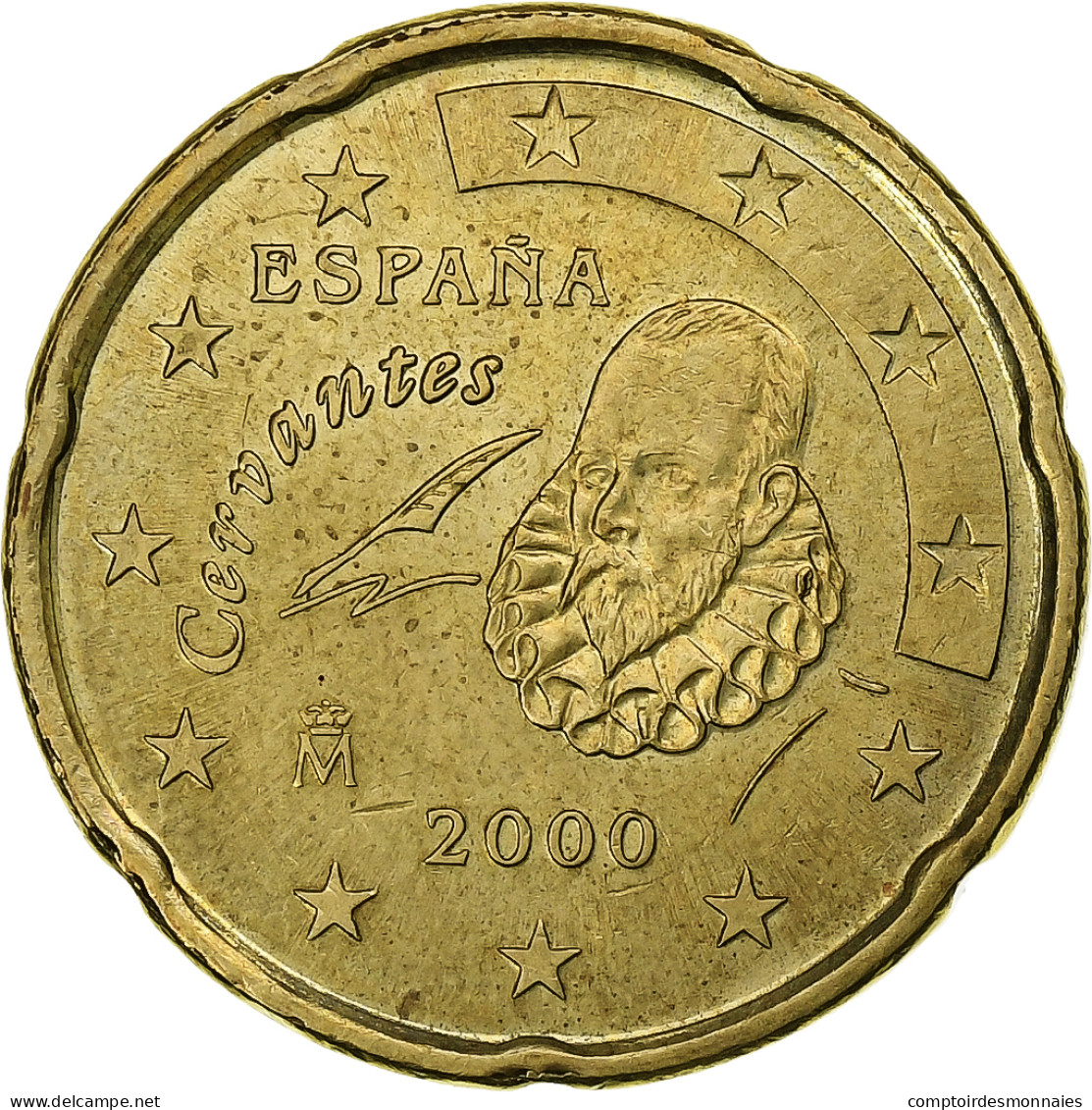 Espagne, Juan Carlos I, 20 Euro Cent, 2000, Madrid, SUP, Laiton, KM:1044 - Espagne