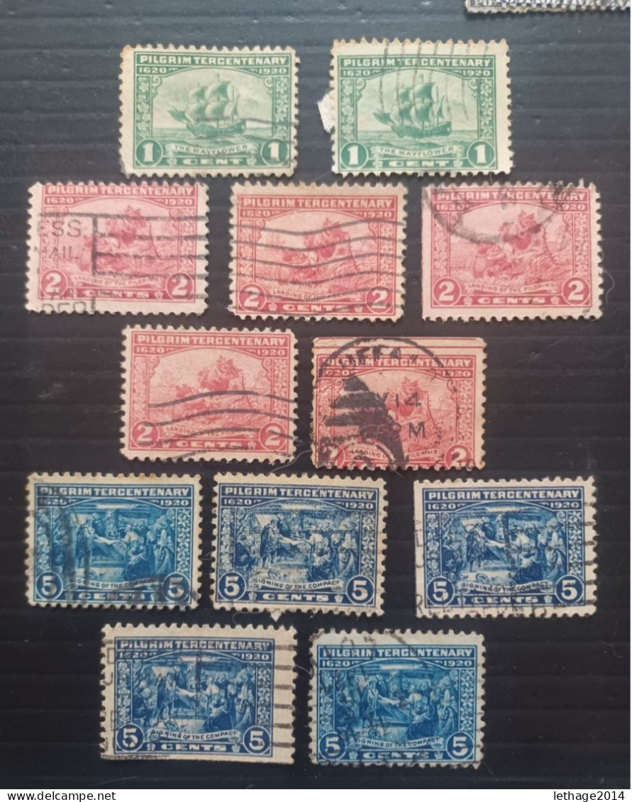 UNITED STATE 1920 PILGRIM TERCENTENARY  SC N 548-549-550 DIFFERENT PERFORATIONS - Used Stamps