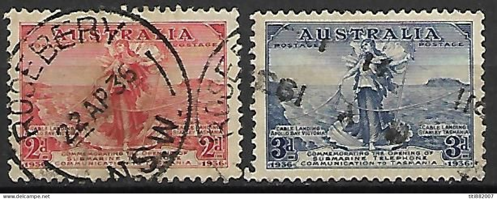 AUSTRALIE   -  1936 .  Y&T N°  106 Oblitéré .  Téléphonie - Used Stamps