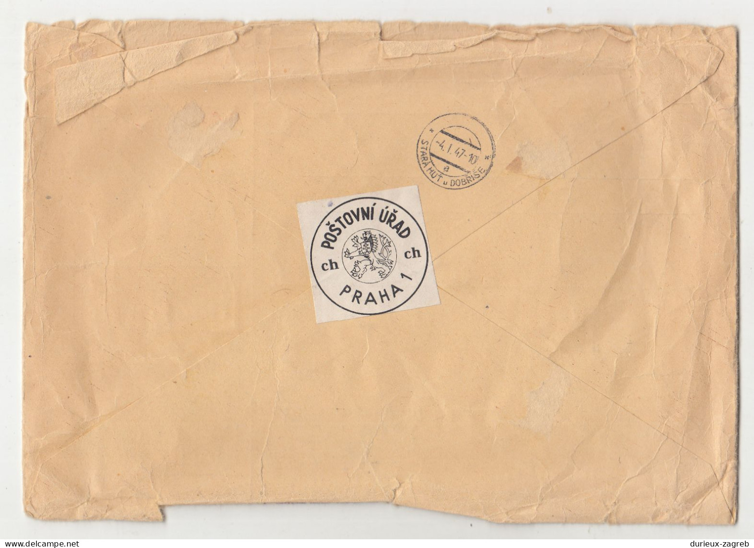 Czechoslovakia Value Letter Cover Posted Registered 1947 Prague B240401 - Brieven En Documenten