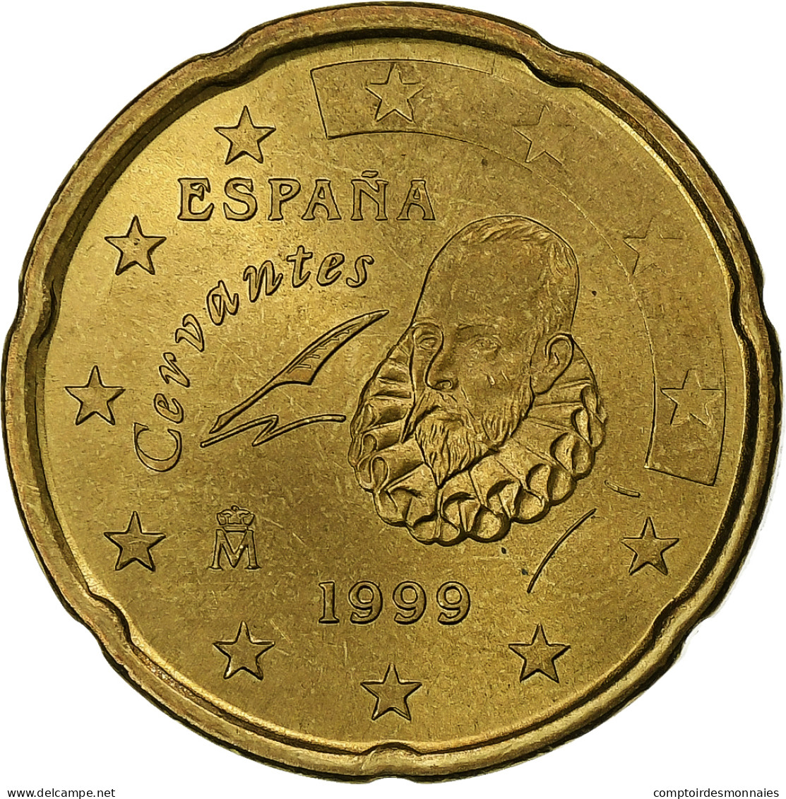 Espagne, Juan Carlos I, 20 Euro Cent, 1999, Madrid, SUP, Laiton, KM:1044 - Espagne