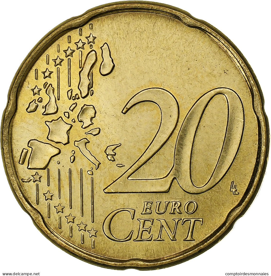Portugal, 20 Euro Cent, 2002, Lisbonne, SUP, Laiton, KM:744 - Portogallo