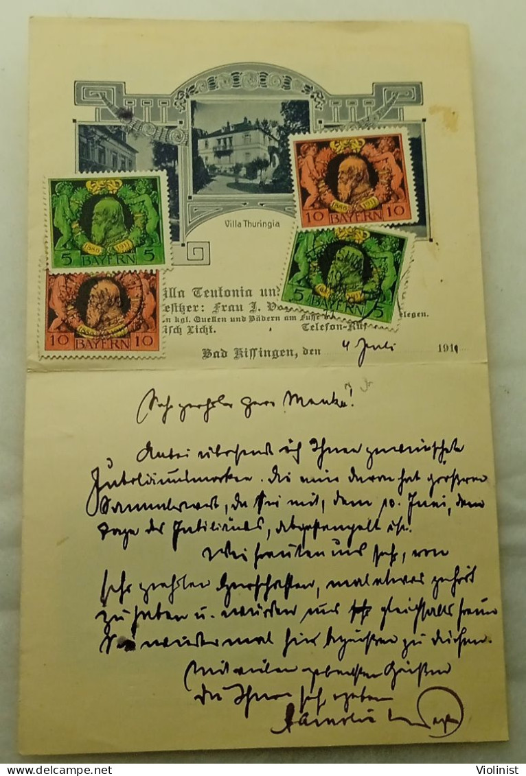 Germany-Bad Kissingen 1911.-Villa Thuringia, Villa Teutonia-Letter With Pictures Of The Spa - Bad Kissingen