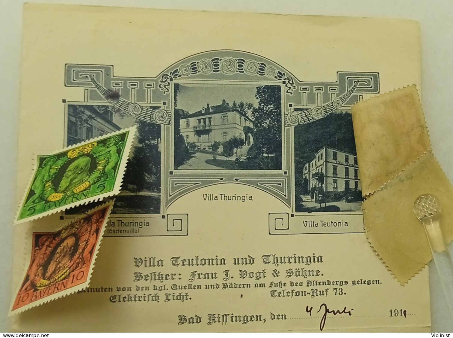 Germany-Bad Kissingen 1911.-Villa Thuringia, Villa Teutonia-Letter With Pictures Of The Spa - Bad Kissingen