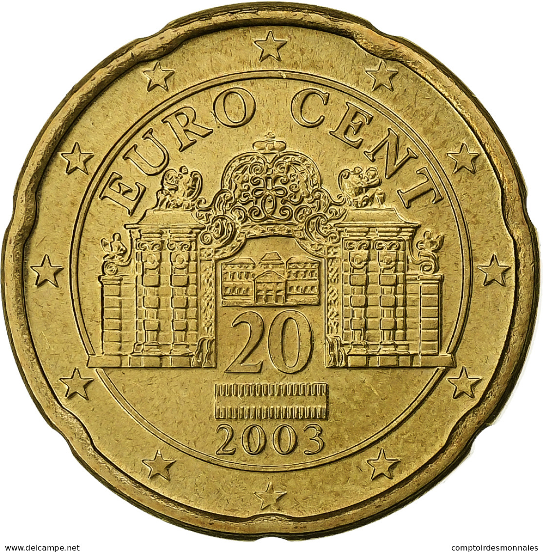 Autriche, 20 Euro Cent, 2003, Vienna, SUP, Laiton, KM:3086 - Autriche