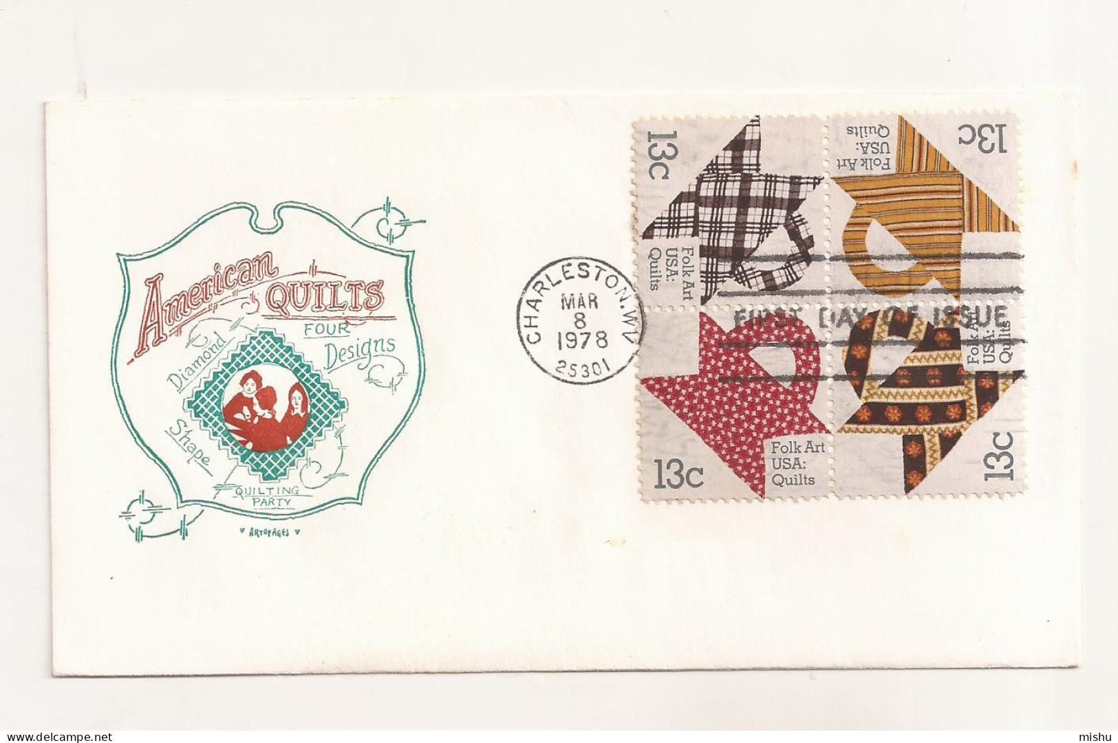 P7 Envelope FDC-USA - American Quilts - First Day Of Issue ,uncirculated 1978 - Sonstige & Ohne Zuordnung