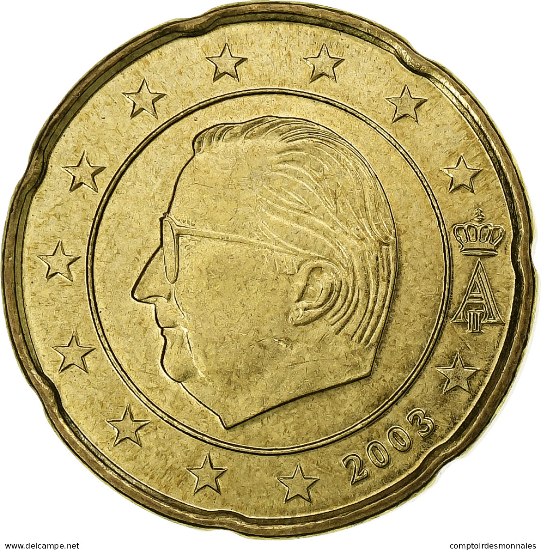 Belgique, Albert II, 20 Euro Cent, 2003, Bruxelles, SUP, Laiton, KM:228 - Belgique