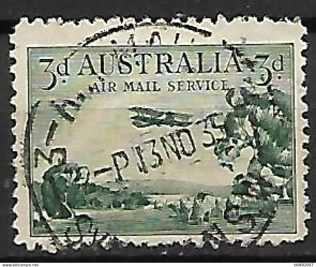 AUSTRALIE   -  Aéro  - 1929 .  Y&T N° 2 Oblitéré.  Avion Biplan DH66 - Used Stamps