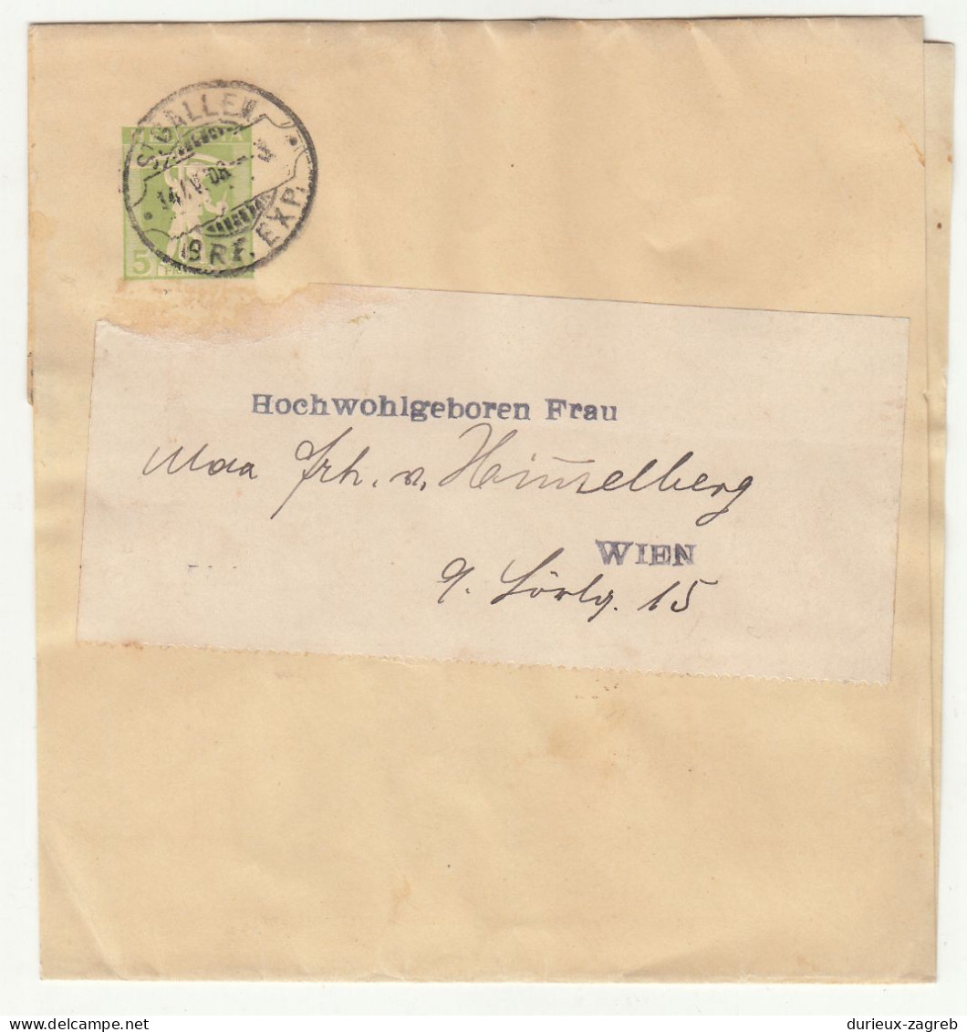 Switzerland Postal Stationery Newspaper Wrapper Posted 1908 B240401 - Stamped Stationery