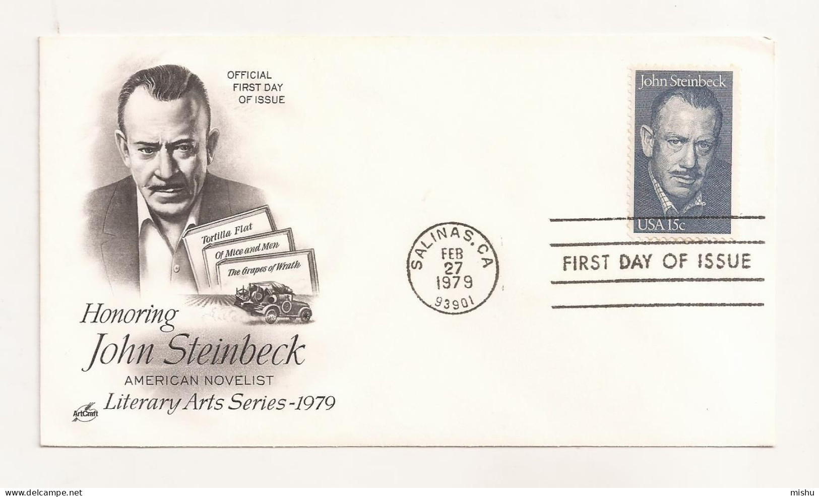 P7 Envelope FDC-USA - John Steinbeck, American Novelist - First Day Of Issue ,uncirculated 1979 - Otros & Sin Clasificación