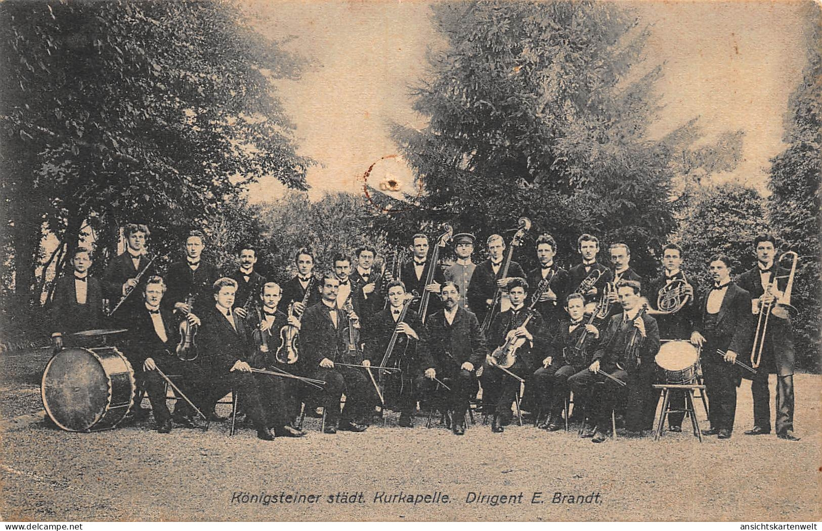 Königsteiner Städt. Kurkapelle Dirigent E. Brandt Glca.1920 #161.130 - Musique Et Musiciens