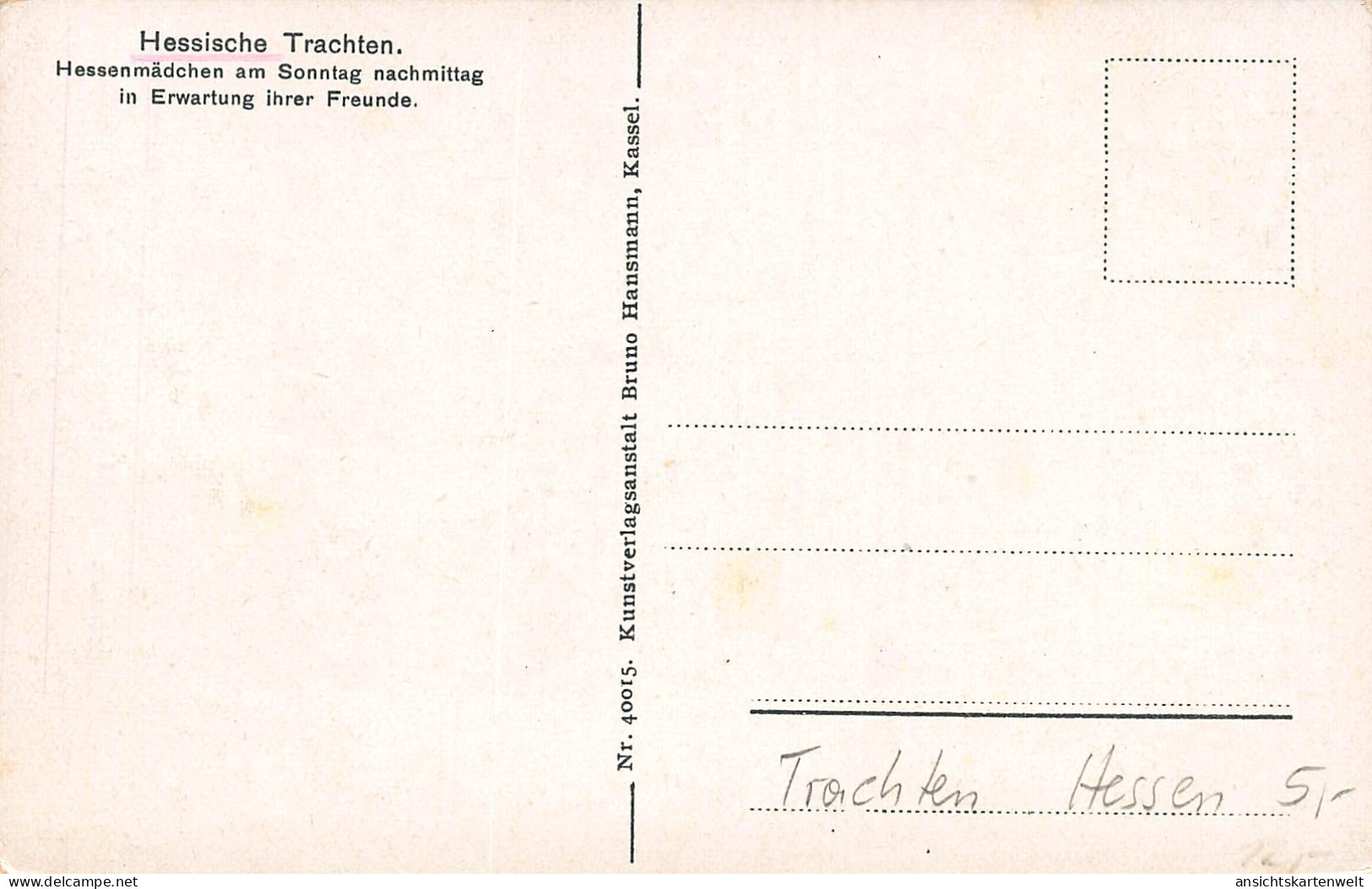 Hessische Trachten - Hessenmädchen In Erwartung Ihrer Freunde Ngl #161.291 - Other & Unclassified