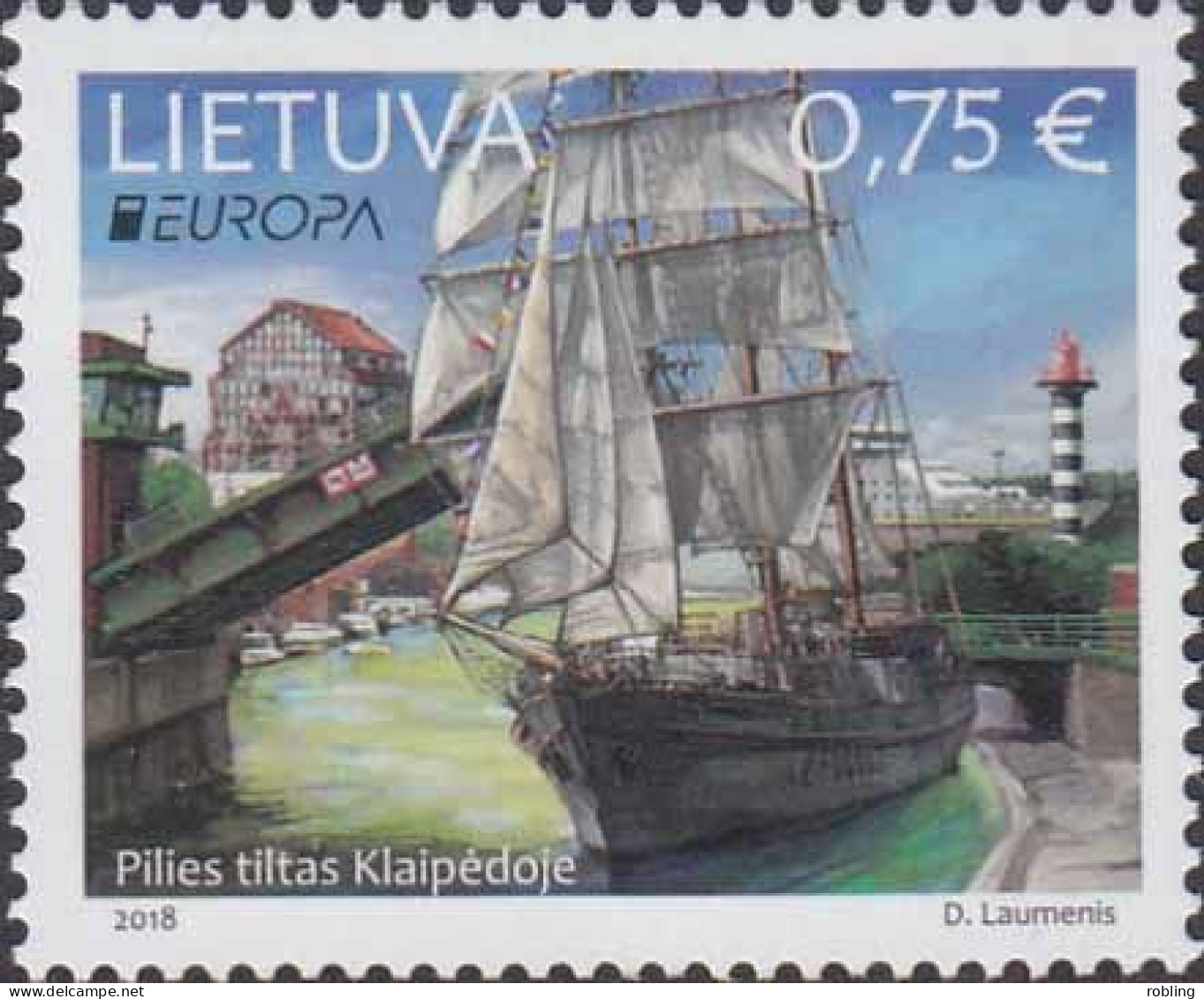 Lithuania  2018 Lighthouses C3346 Klaipeda Range Rear.Michel 1275-76 - Ships