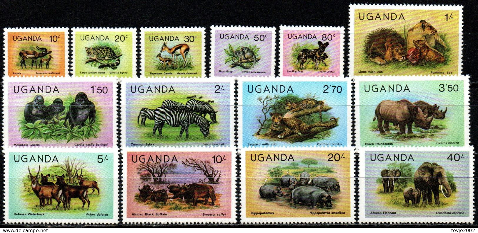 Uganda 1979 - Mi.Nr. 258 - 271- Postfrisch MNH - Tiere Animals - Ouganda (1962-...)