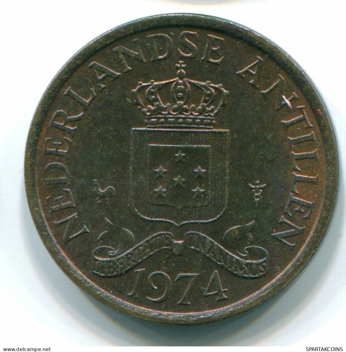1 CENT 1974 ANTILLES NÉERLANDAISES Bronze Colonial Pièce #S10664.F.A - Antilles Néerlandaises