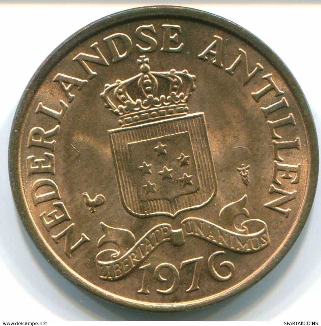 2 1/2 CENT 1976 NETHERLANDS ANTILLES Bronze Colonial Coin #S10532.U.A - Antilles Néerlandaises