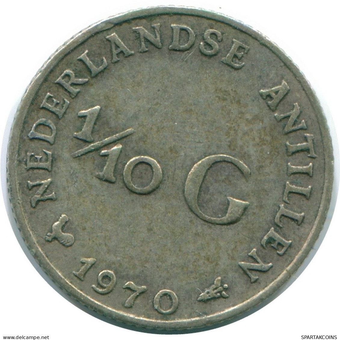 1/10 GULDEN 1970 NIEDERLÄNDISCHE ANTILLEN SILBER Koloniale Münze #NL13077.3.D.A - Antilles Néerlandaises