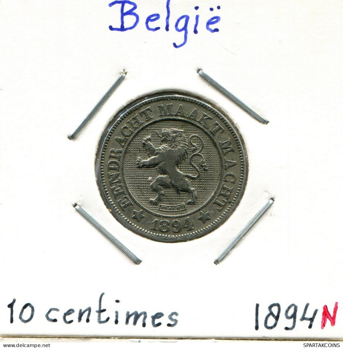 10 CENTIMES 1894 DUTCH Text BÉLGICA BELGIUM Moneda #BA271.E.A - 10 Cents