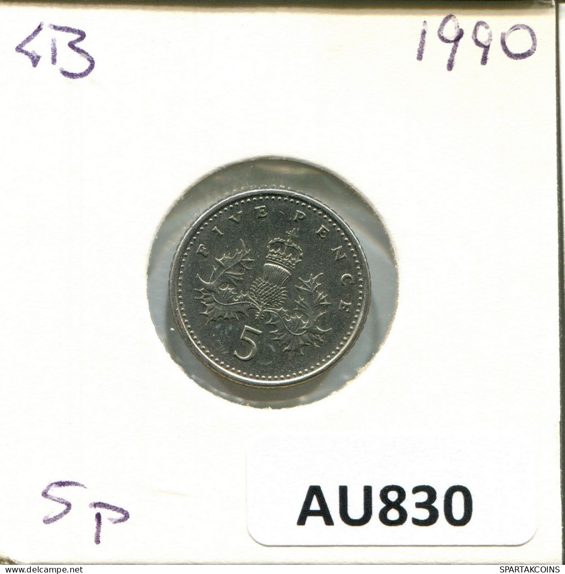 5 PENCE 1990 UK GBAN BRETAÑA GREAT BRITAIN Moneda #AU830.E.A - 5 Pence & 5 New Pence