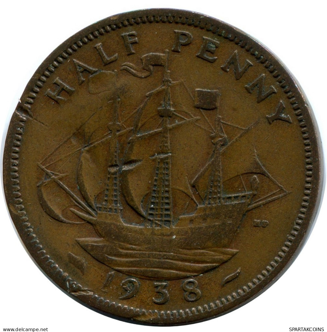 HALF PENNY 1938 UK GROßBRITANNIEN GREAT BRITAIN Münze #BA972.D.A - C. 1/2 Penny