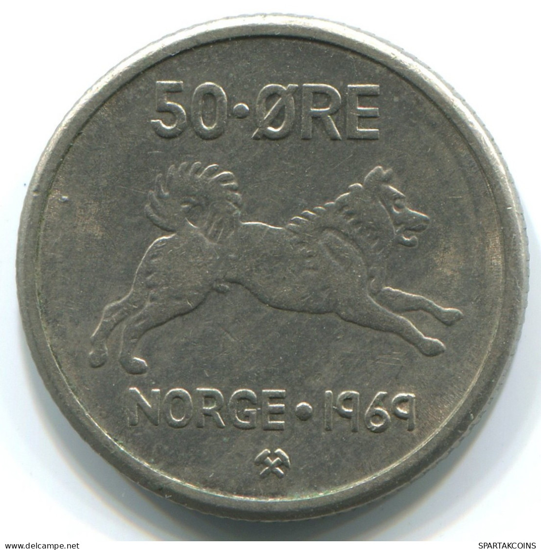 50 ORE 1969 NORWAY Coin #WW1059.U.A - Norvegia