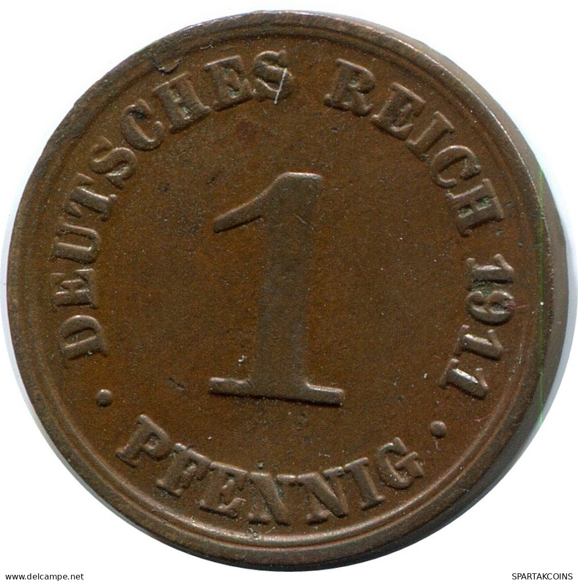 1 PFENNIG 1911 A GERMANY Coin #DB764.U.A - 1 Pfennig
