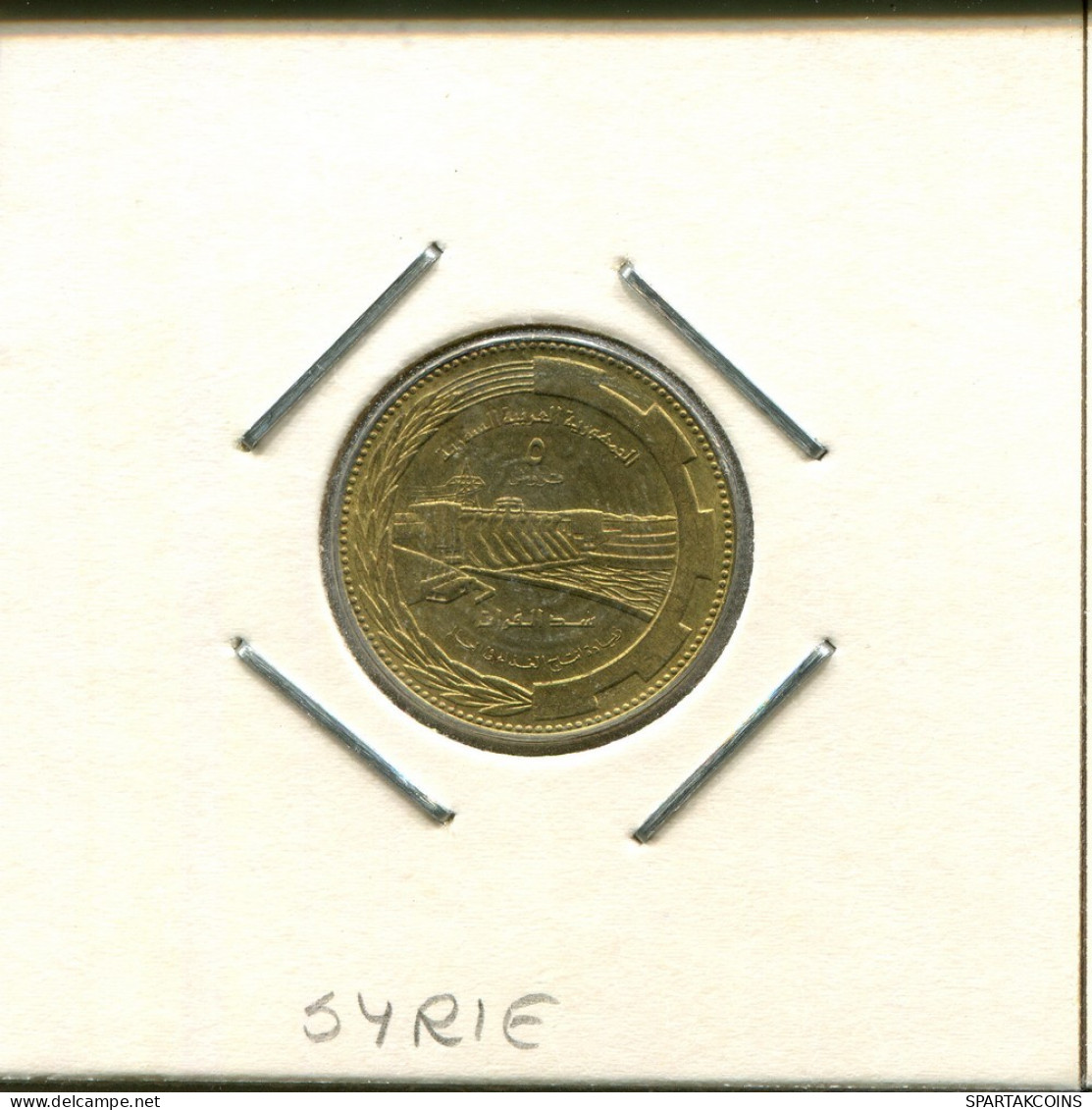 5 QIRSH 1976 SIRIA SYRIA Islámico Moneda #AS013.E.A - Syrië