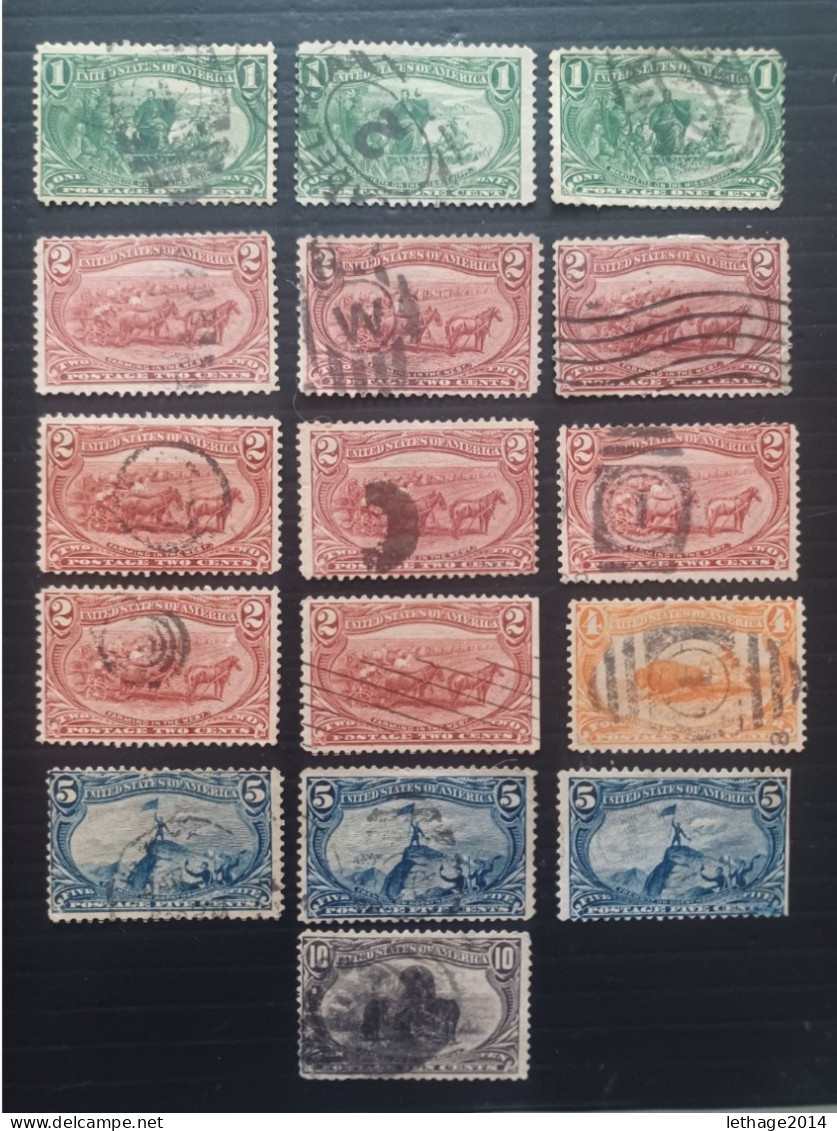 UNITED STATE 1897 TRANS MISSISSIPPI EXPO SC N 285-286-287-288-290 DIFFERENT PERFORATIONS - Used Stamps