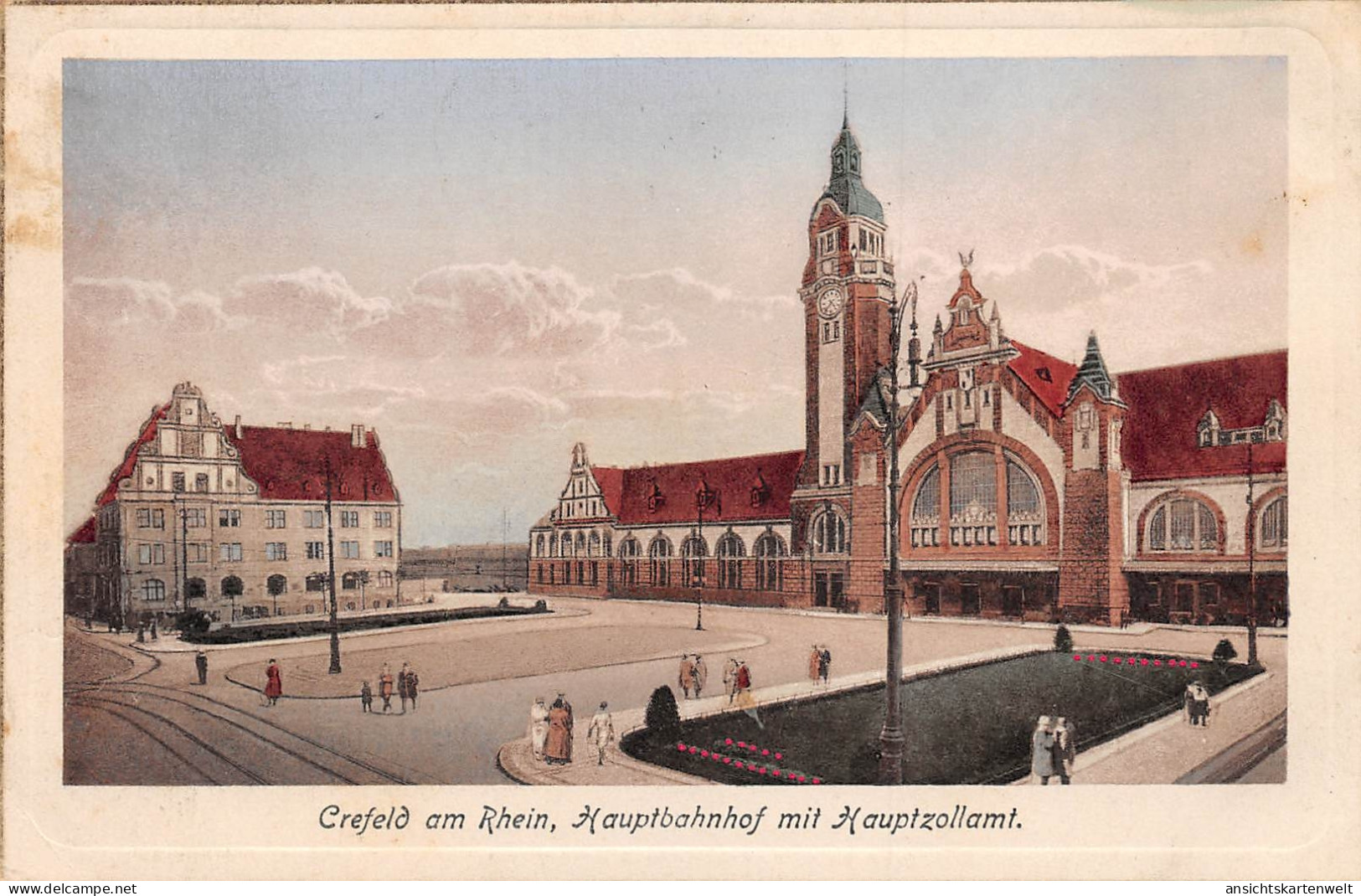 Crefeld Am Rhein Hauptbahnhof Mit Hauptzollamt Gl1928 #165.501 - Andere & Zonder Classificatie