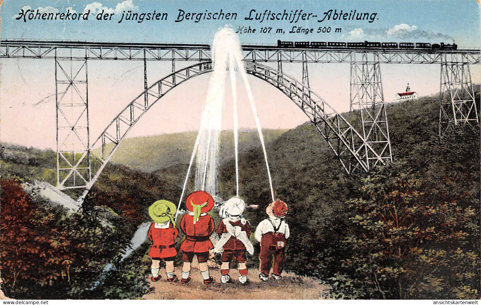 Höhenrekord D. Jüngsten Berg. Luftschiffter-Abteilung Karikatur Gl1922 #164.694 - Andere & Zonder Classificatie