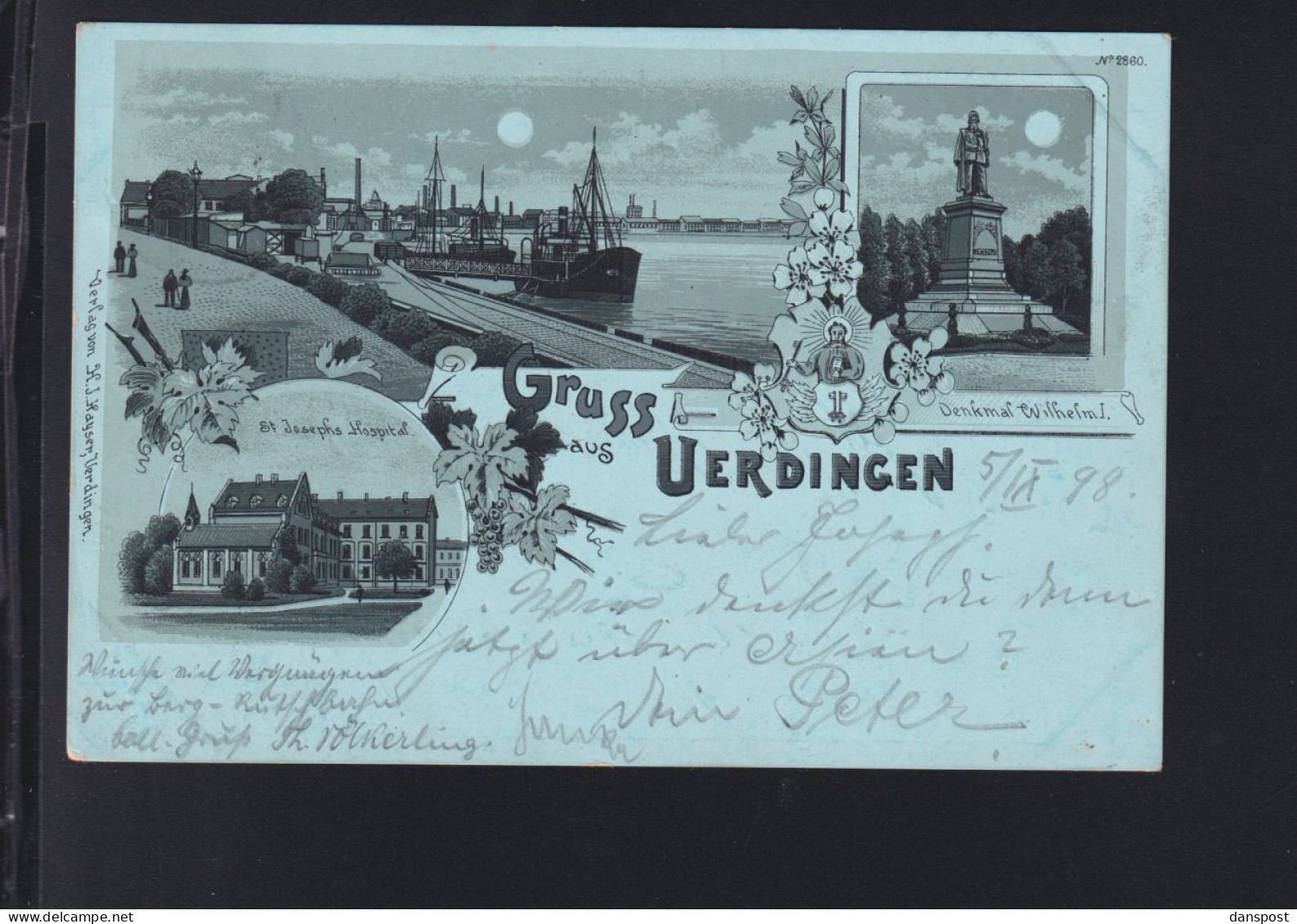 Dt. Reich Litho Uerdingen Krefeld 1898 - Krefeld