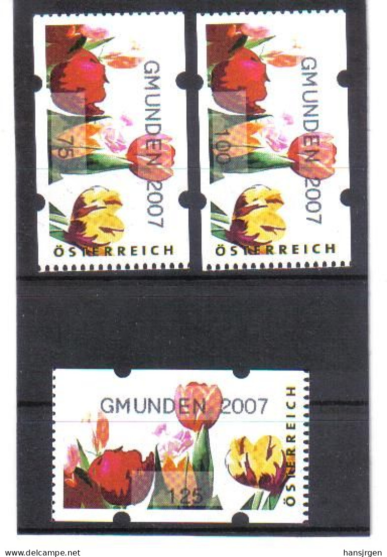 UPU388 ÖSTERREICH 2007 AUTOMATENMARKEN GMUNDEN ANK 164/66 ** Postfrisch - Timbres De Distributeurs [ATM]