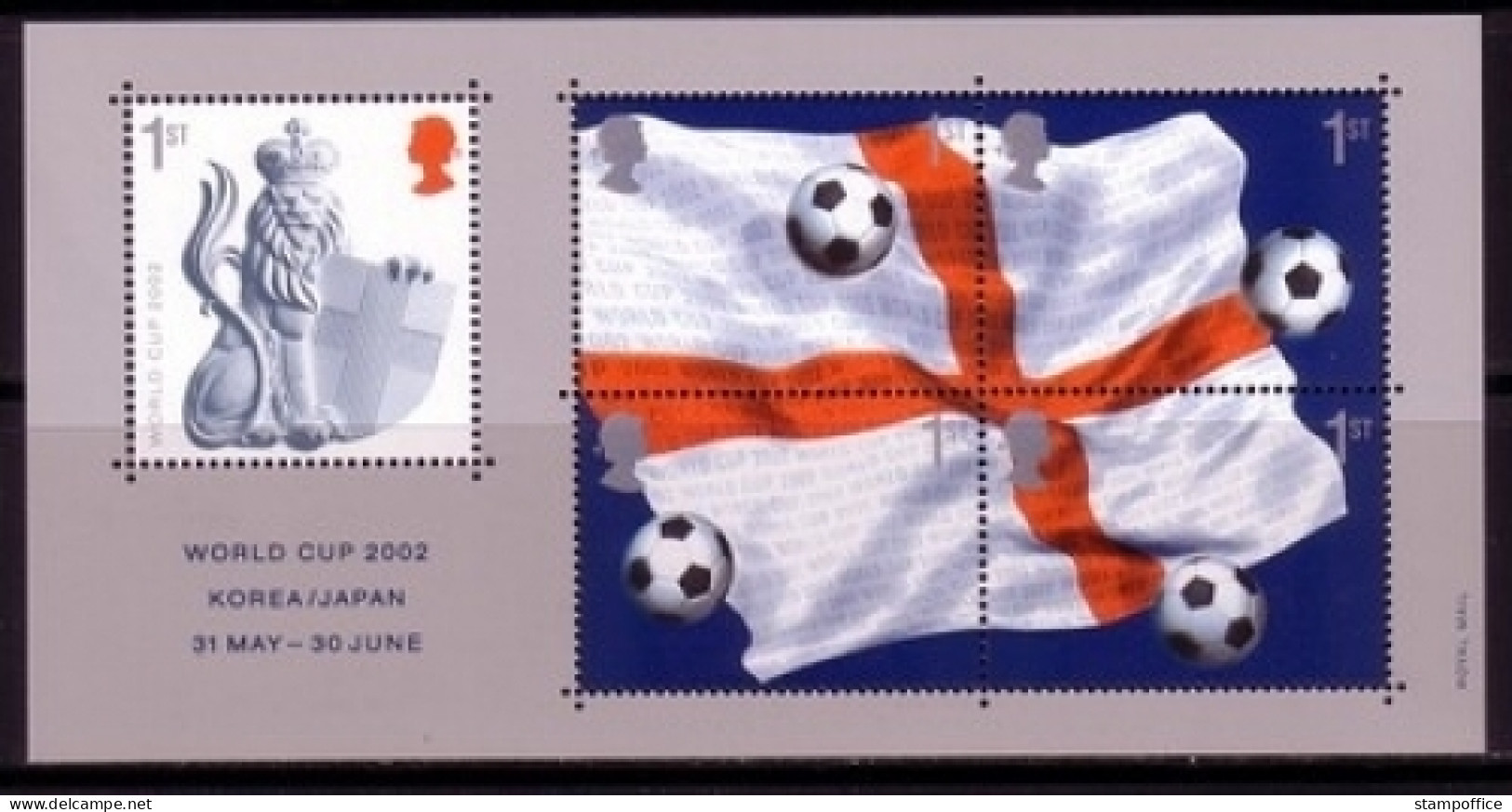 GROSSBRITANNIEN BLOCK 14 POSTFRISCH(MINT) FUSSBALL WM 2002 JAPAN UND SÜDKOREA - Blocks & Kleinbögen