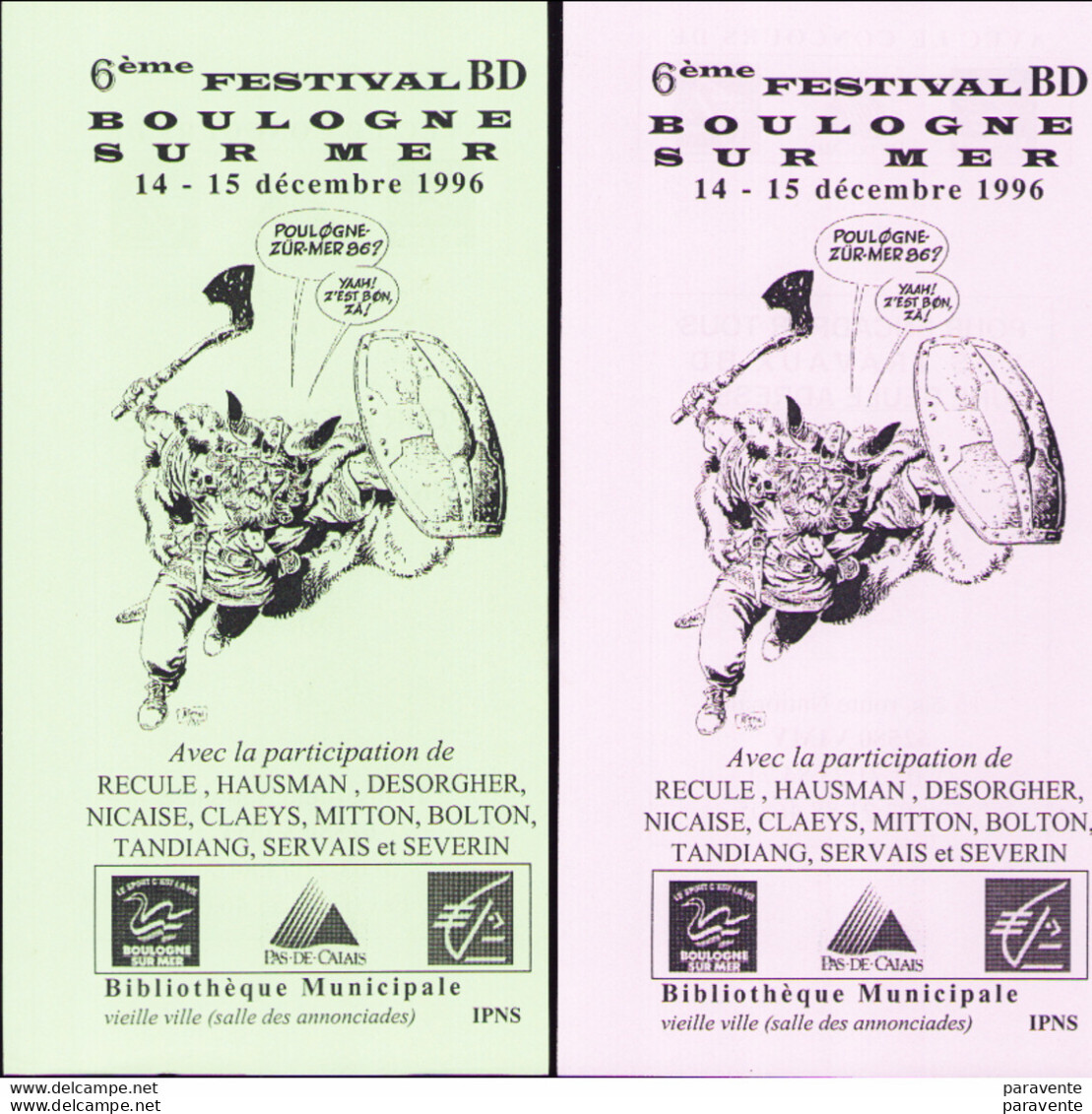 MITTON : 2 Flyers Salon BOULOGNE 1996 - Autres & Non Classés