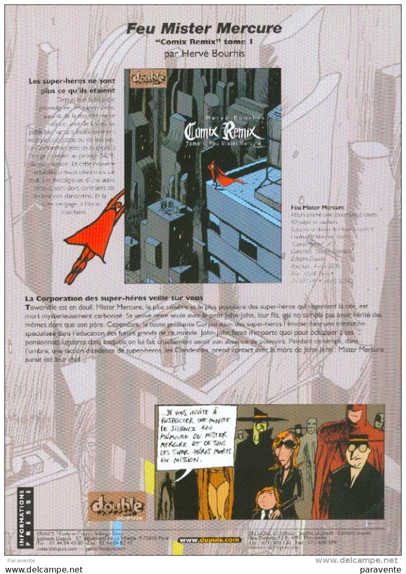 BOURHIS : Flyer Info Presse DUPUIS Pour COMIXREMIX - Autres & Non Classés