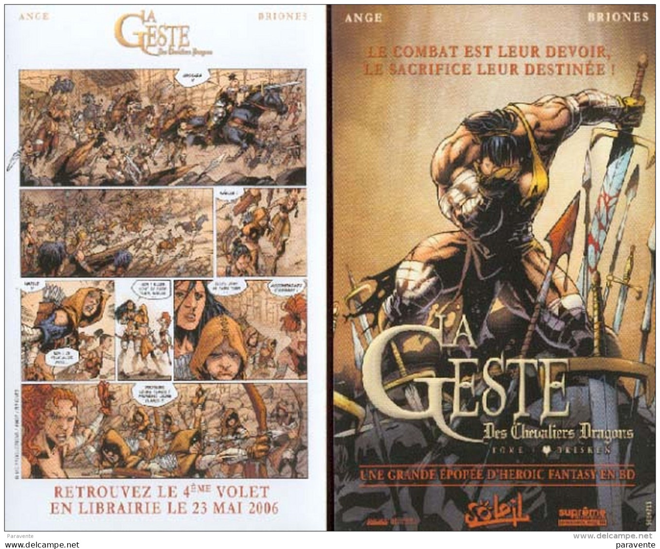 BRIONES : Flyer GESTE DES CHEVALIERS DRAGONS - Other & Unclassified